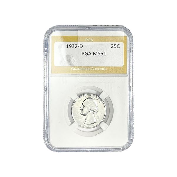 1932-D Washington Silver Quarter PGA MS61