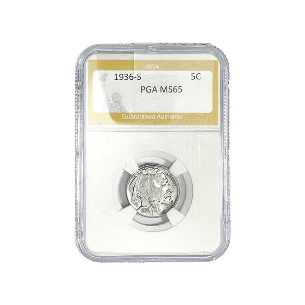 1936-S Buffalo Nickel PGA MS65