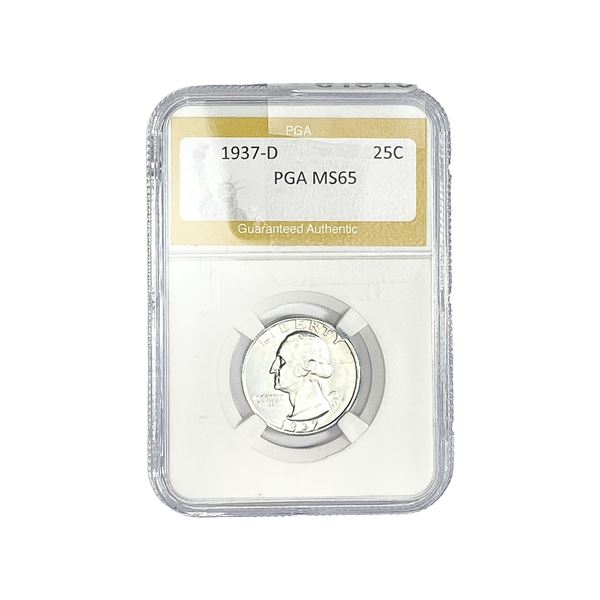 1937-D Washington Silver Quarter PGA MS65