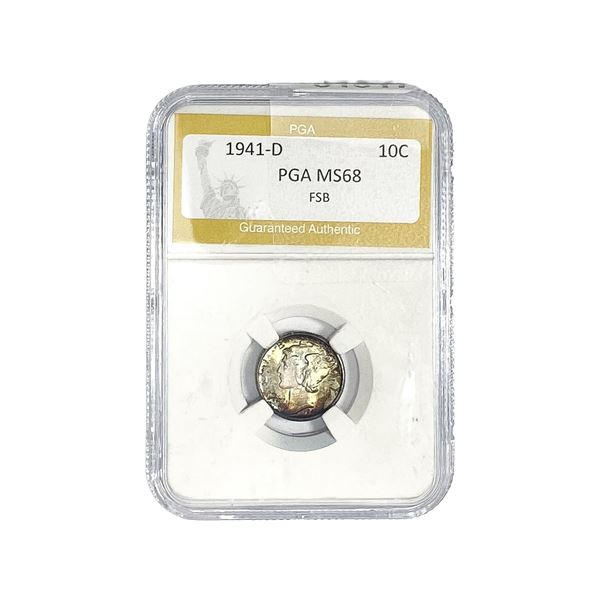 1941-D Mercury Silver Dime PGA MS68 FSB