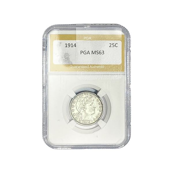 1914 Barber Quarter PGA MS63