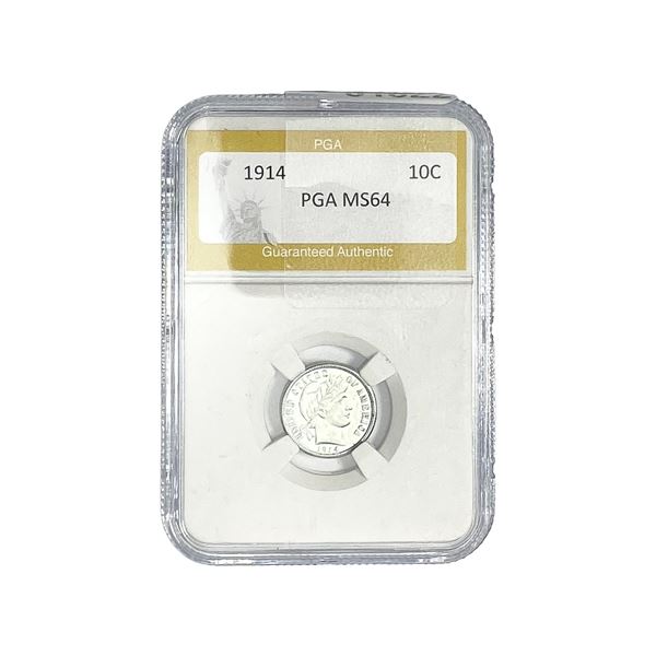 1914 Barber Dime PGA MS64