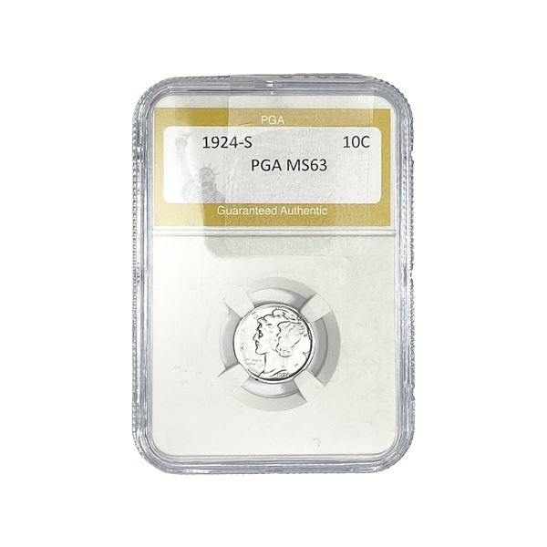 1924-S Mercury Silver Dime PGA MS63