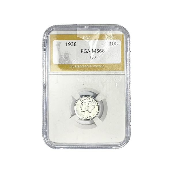 1938 Mercury Silver Dime PGA MS66 FSB
