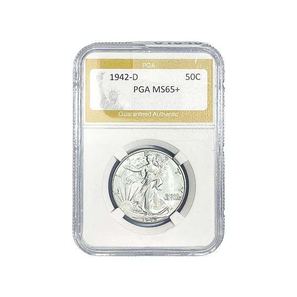 1942-D Walking Liberty Half Dollar PGA MS65+