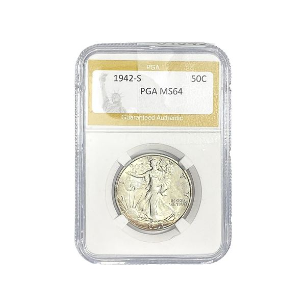 1942-S Walking Liberty Half Dollar PGA MS64