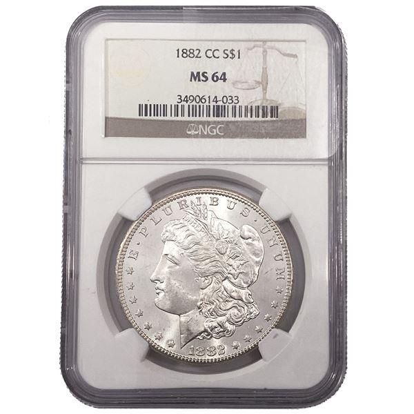 1882-CC Morgan Silver Dollar NGC MS64