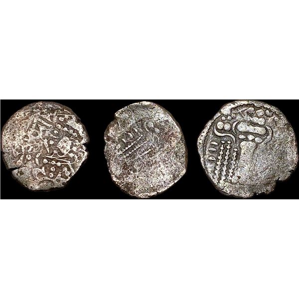 [3 Coins]Pratihara  780-980 AD SIlver Drachm NEARLY UNCIRCULATED