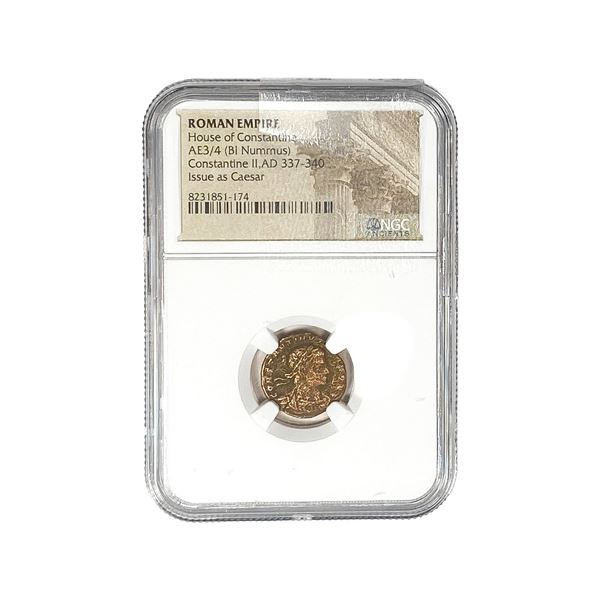 Roman House Of Constantine AE3/4(BI Nummus) NGC