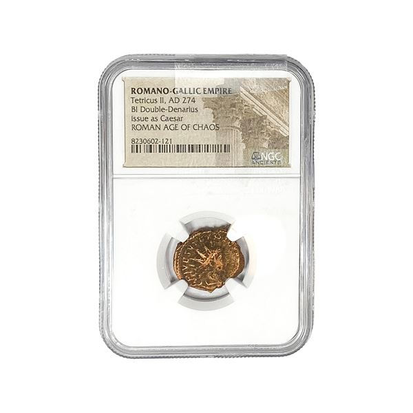Romano-Gallic Tetricus II, AD 274 BI Dbl-Denarius NGC