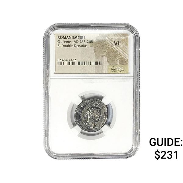 Roman Gallienus, AD 253-268 BI Dbl-Denarius NGC VF