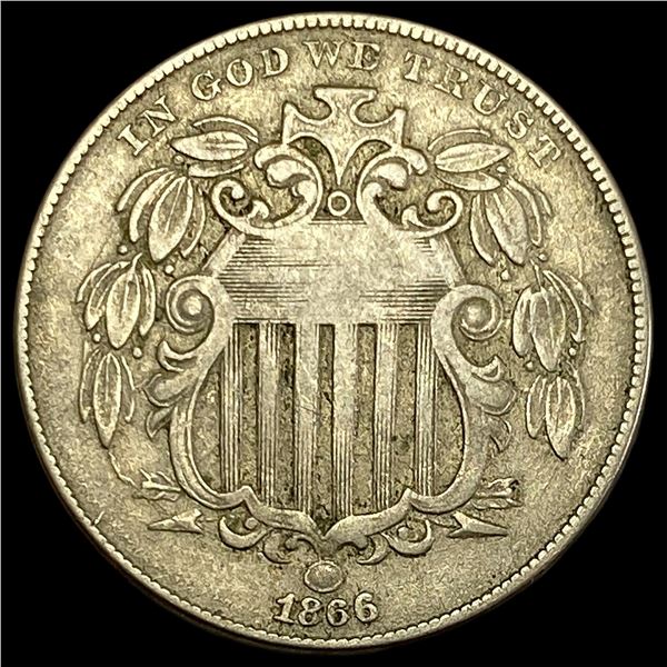 1866 Shield Nickel NEARLY UNCIRCULATED