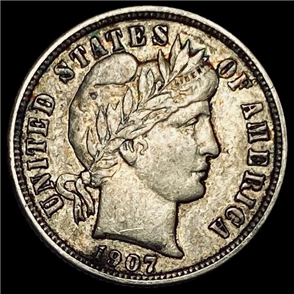 1907 Barber Dime CLOSELY UNCIRCULATED