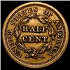 Image 2 : 1853 Braided Hair Half Cent CLOSELY  UNCIRCULATED