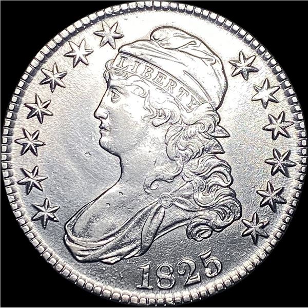1825 Capped Bust Half Dollar CLOSELY  UNCIRCULATED
