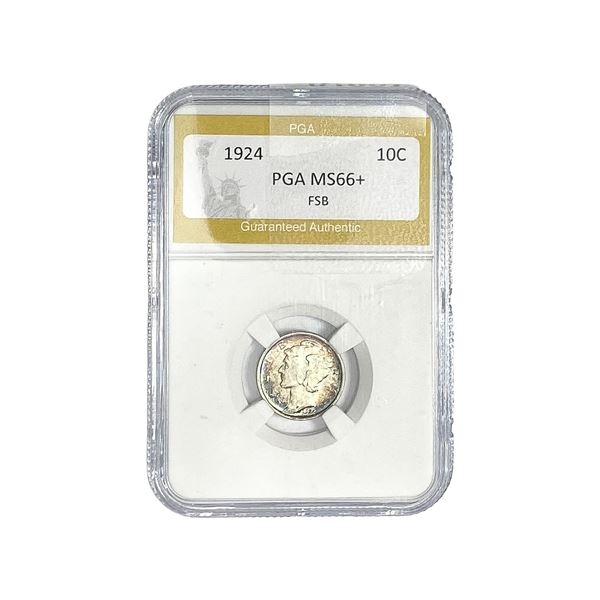 1924 Mercury Silver Dime PGA MS66+ FSB