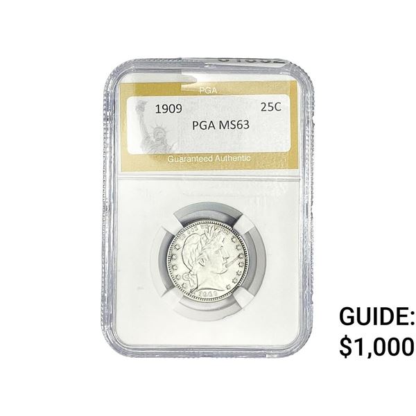 1909 Barber Quarter PGA MS63