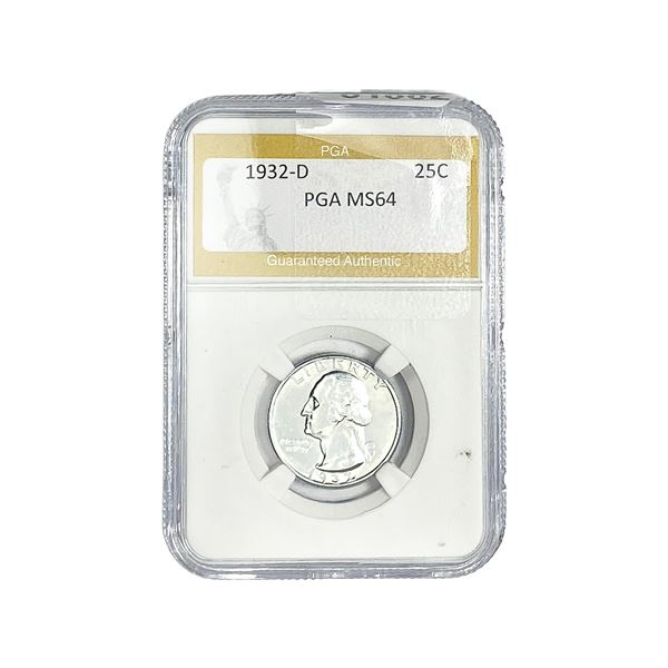 1932-D Washington Silver Quarter PGA MS64