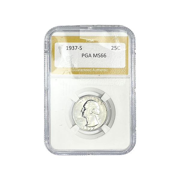 1937-S Washington Silver Quarter PGA MS66