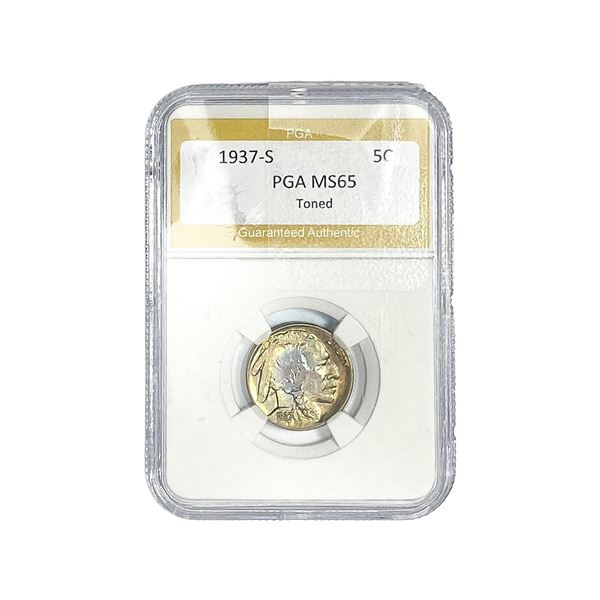 1937-S Buffalo Nickel PGA MS65