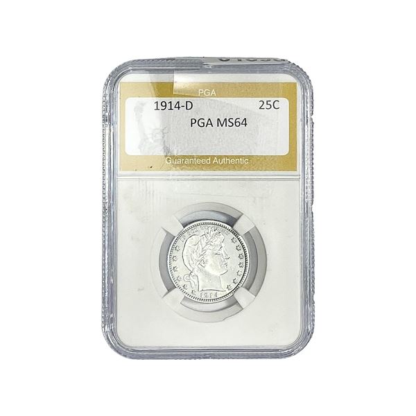 1914-D Barber Quarter PGA MS64