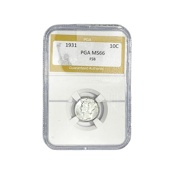 1931 Mercury Silver Dime PGA MS66 FSB