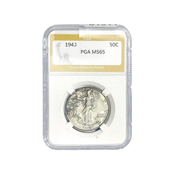 1943 Walking Liberty Half Dollar PGA MS65