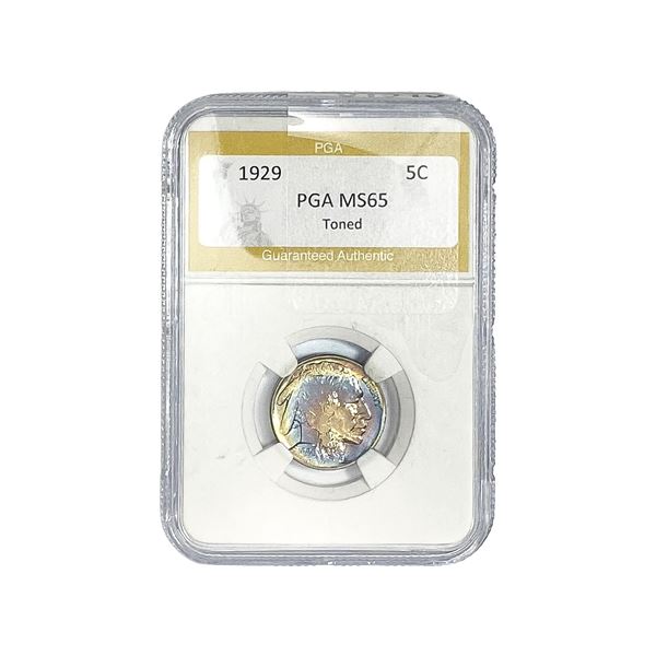 1929 Buffalo Nickel PGA MS65 Toned
