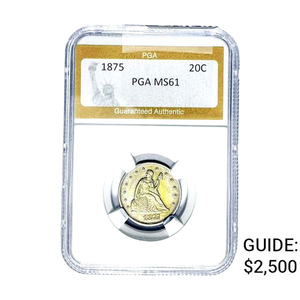 1875 Twenty Cent Piece PGA MS61