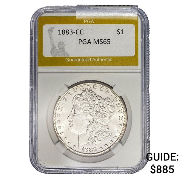 1883-CC Morgan Silver Dollar PGA MS65