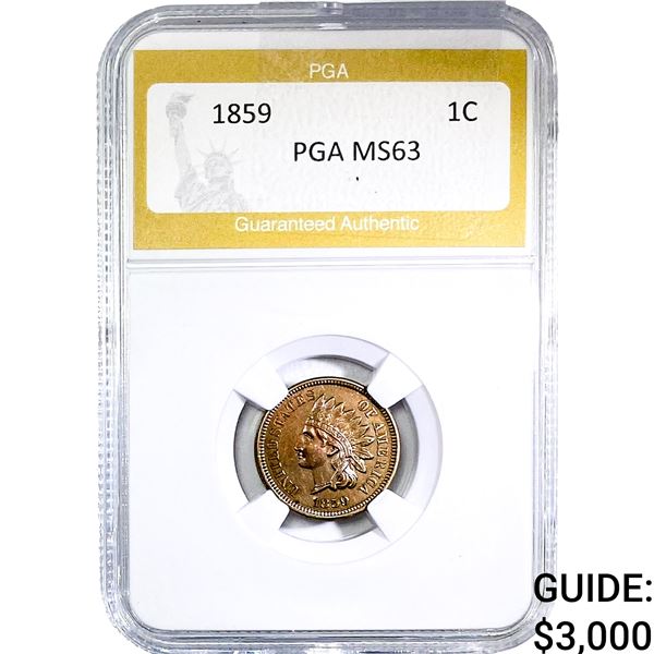 1859 Indian Head Cent PGA MS63