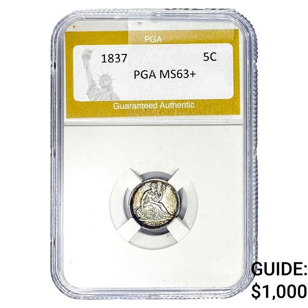 1837 Seated Liberty Half Dime PGA MS63+