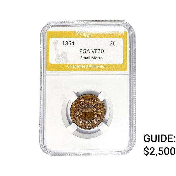 1864 Two Cent Piece PGA VF30 Small Motto