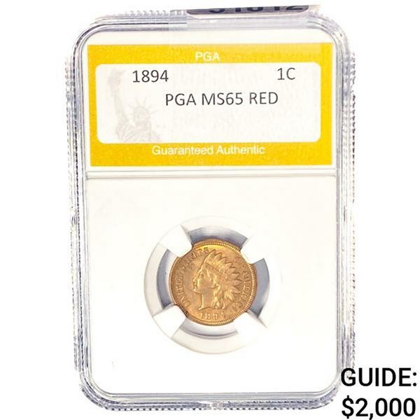1894 Indian Head Cent PGA MS65 Red