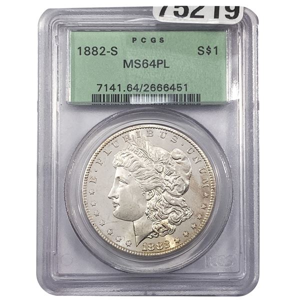 1882-S Morgan Silver Dollar PCGS MS64-PL