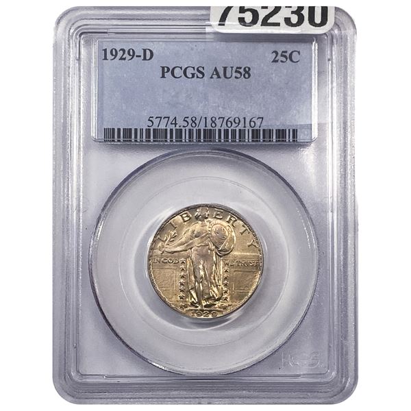 1929-D Standing Liberty Quarter PCGS AU58