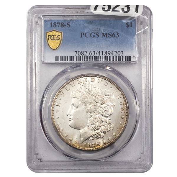 1878-S Morgan Silver Dollar PCGS MS63