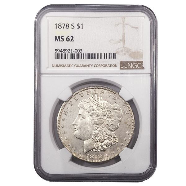 1878-S Morgan Silver Dollar NGC MS62