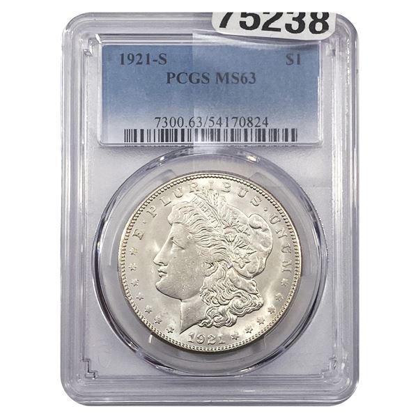 1921-S Morgan Silver Dollar PCGS MS63