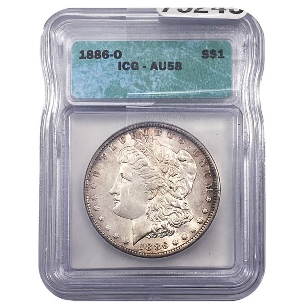 1886-O Morgan Silver Dollar ICG AU58