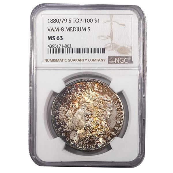 1880/79-S Morgan Silver Dollar NGC MS63 VAM-8 MED