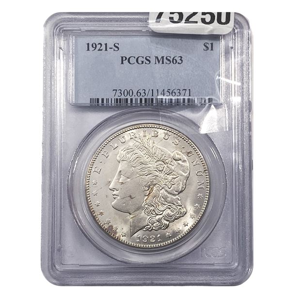 1921-S Morgan Silver Dollar PCGS MS63