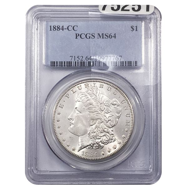 1884-CC Morgan Silver Dollar PCGS MS64