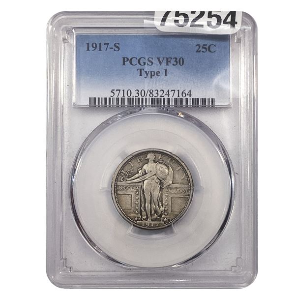 1917-S Standing Liberty Quarter PCGS VF30