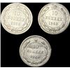 Image 2 : [3 Coins]1923 Soviet Union Silver 10 Kopeks CLOSELY UNCIRCULATED