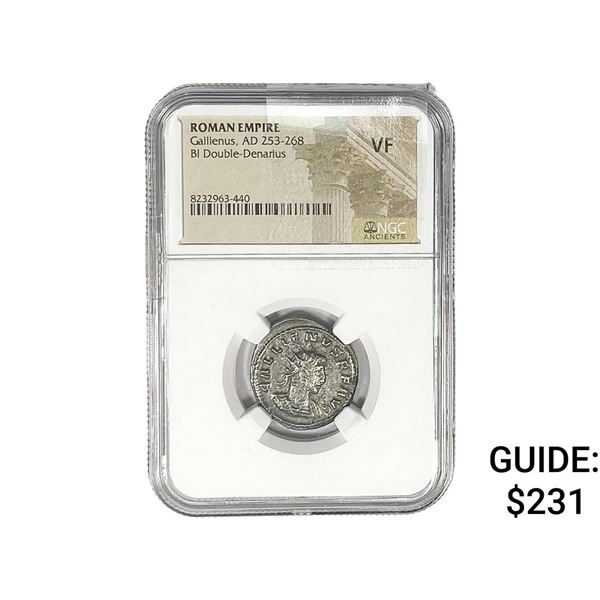 Roman Gallienus, AD 253-268 BI Dbl-Denarius NGC VF