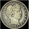 1893-O Silver Barber Quarter ABOUT  UNCIRCULATED
