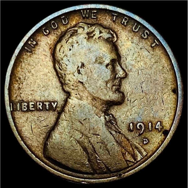 1914-D Lincoln Wheat Cent LIGHTLY CIRCULATED