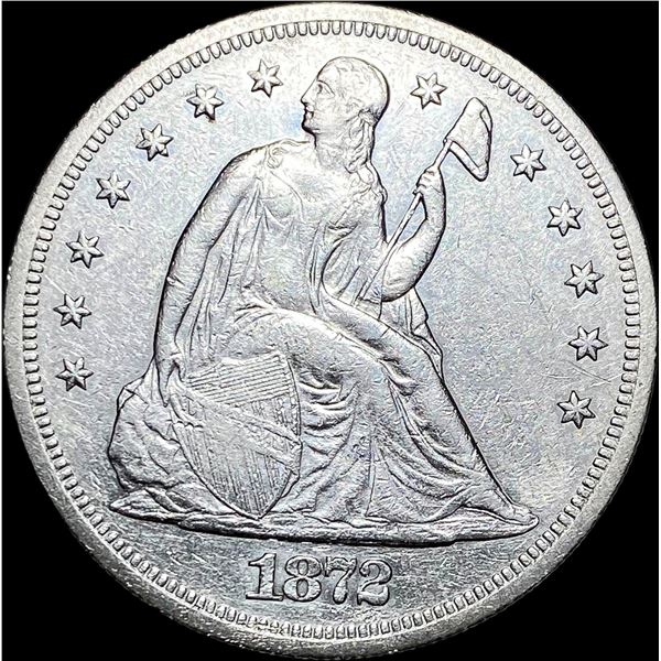 1872 Seated Liberty Silver Dollar CLOSELY  UNCIRCULATED
