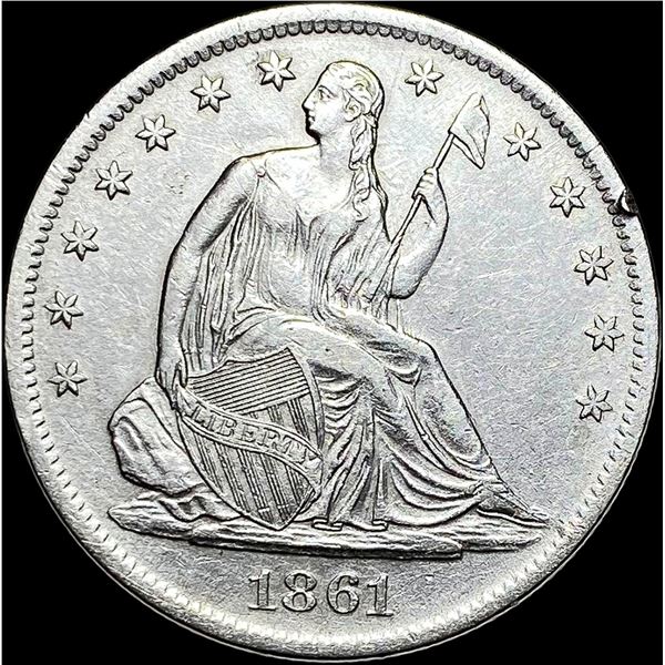 1861-S Seated Liberty Half Dollar CLOSELY  UNCIRCULATED